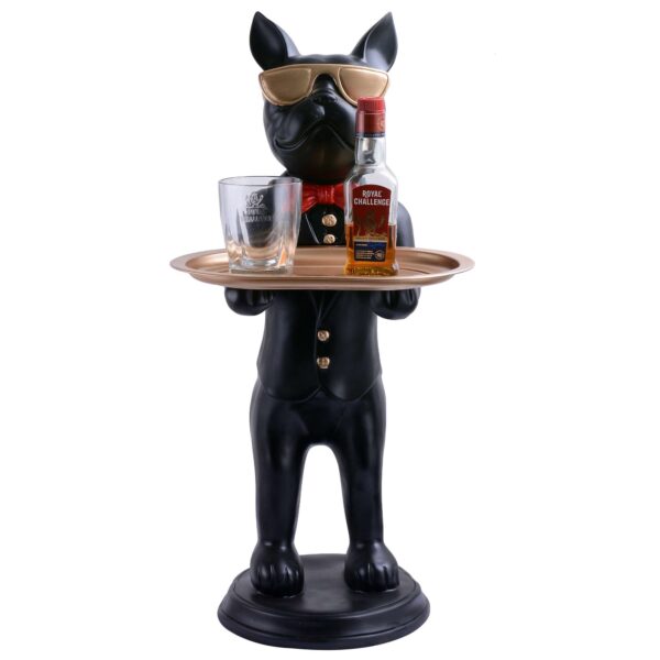 Cool Dog Showpiece with Plate for Home Dcor Item | Kitchen,Bedroom,Office,Dinning Table Decorative Item - Image 3