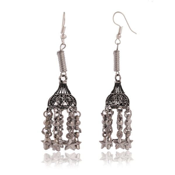 Women's AZ838-OXidised Multipel Layer Long Jhumka Earrings for women Nickel Jhumki Earring - Image 2